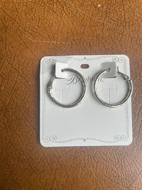 Brighton Silver Hoop Earrings with Subtle Texture